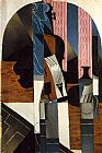 Gris Paintings - Violin and Engraving by Juan Gris